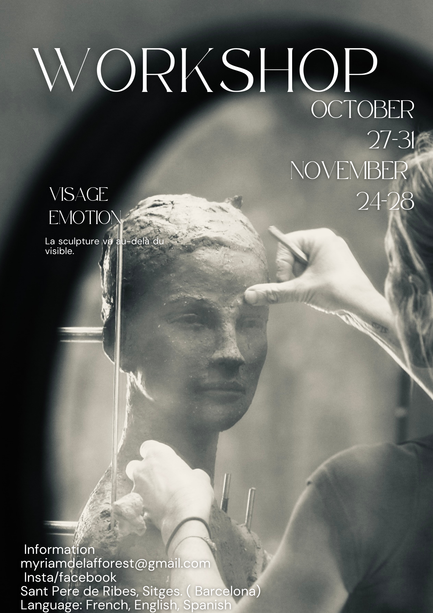 Affiche du workshop Stage de Sculpture – Entre Corps et Émotions