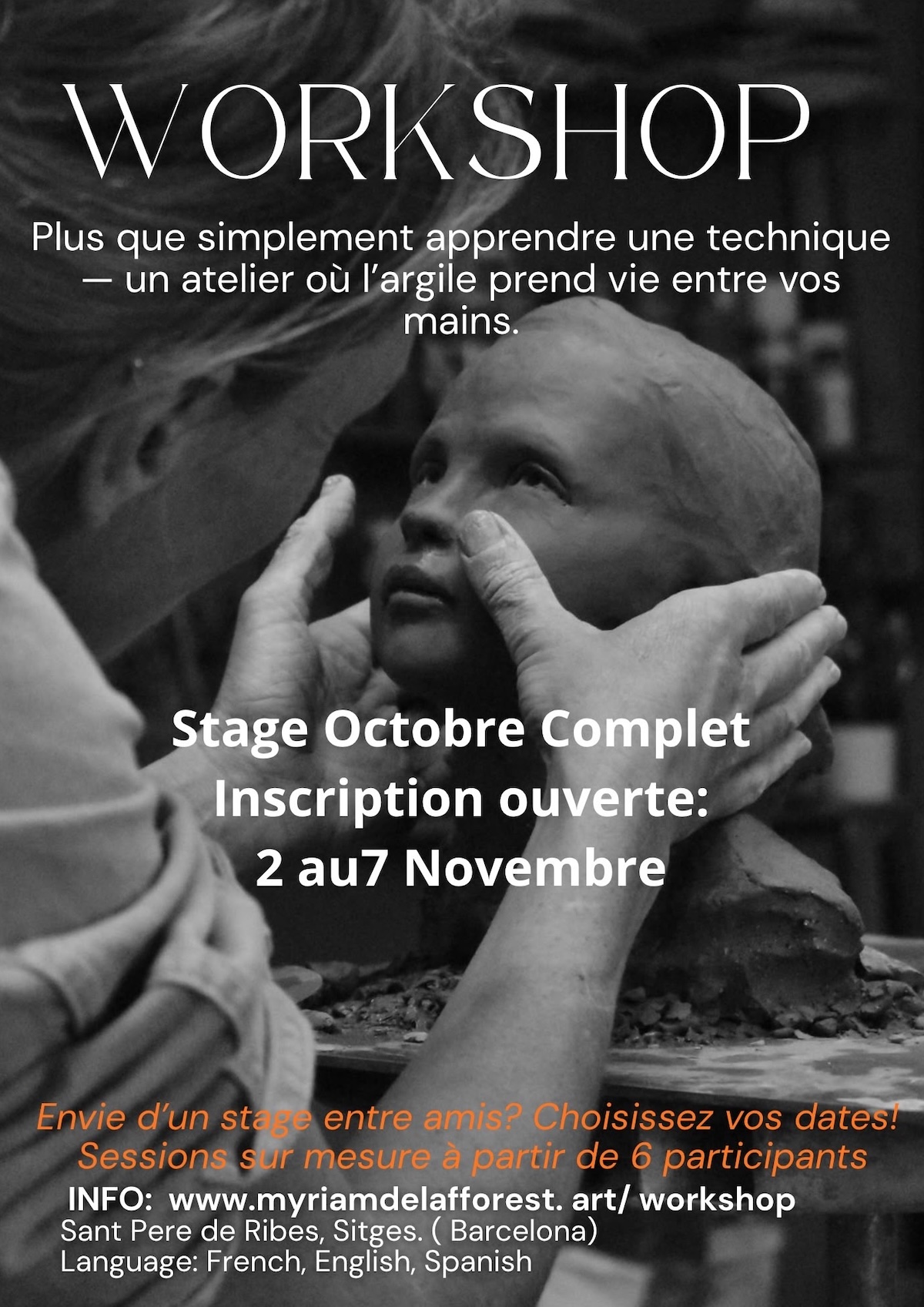 Affiche du stage workshop d'octobre 2026 (complet)
